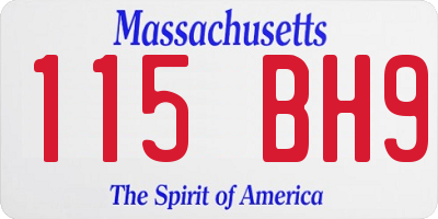 MA license plate 115BH9