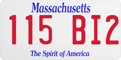MA license plate 115BI2