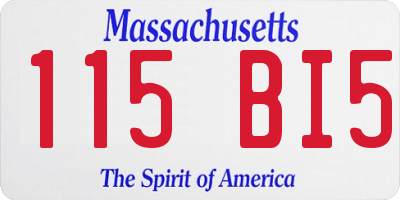 MA license plate 115BI5