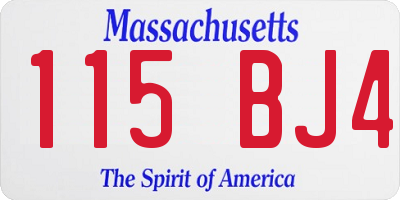 MA license plate 115BJ4