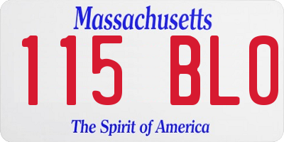 MA license plate 115BL0