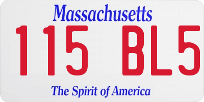 MA license plate 115BL5