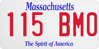 MA license plate 115BM0