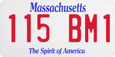 MA license plate 115BM1