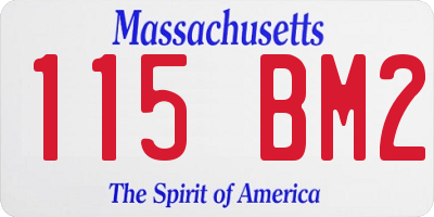MA license plate 115BM2