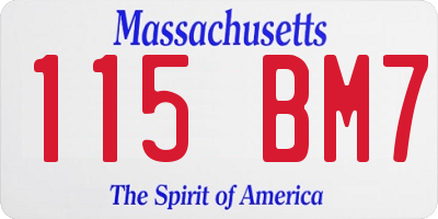 MA license plate 115BM7