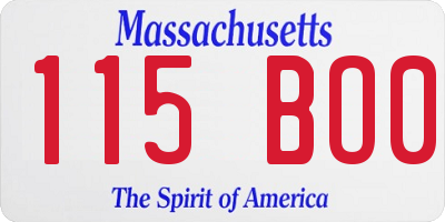 MA license plate 115BO0
