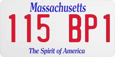 MA license plate 115BP1