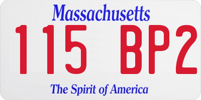 MA license plate 115BP2