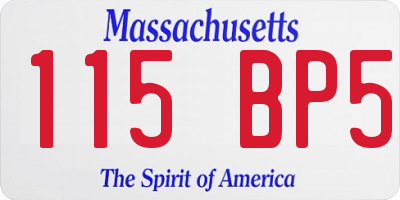 MA license plate 115BP5