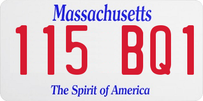 MA license plate 115BQ1