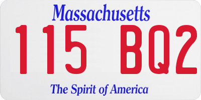 MA license plate 115BQ2