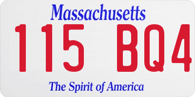 MA license plate 115BQ4