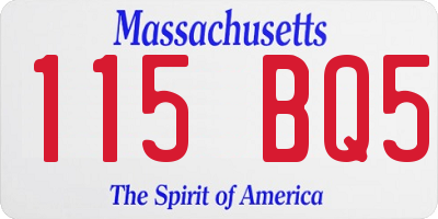 MA license plate 115BQ5