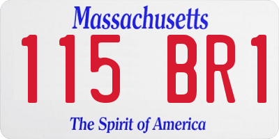 MA license plate 115BR1