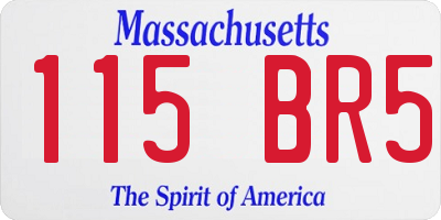 MA license plate 115BR5