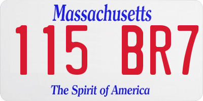 MA license plate 115BR7