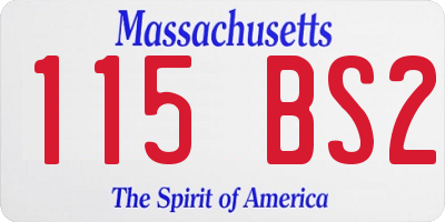 MA license plate 115BS2