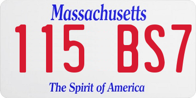 MA license plate 115BS7