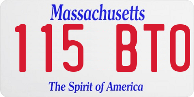 MA license plate 115BT0