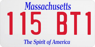 MA license plate 115BT1