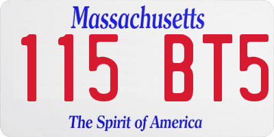 MA license plate 115BT5