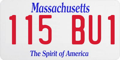 MA license plate 115BU1