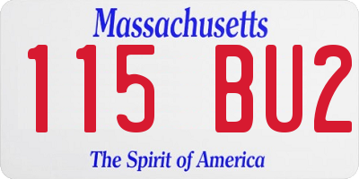 MA license plate 115BU2