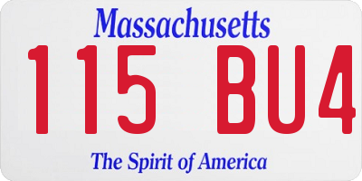 MA license plate 115BU4