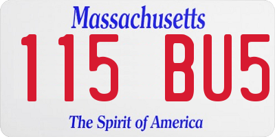 MA license plate 115BU5