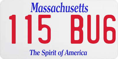 MA license plate 115BU6