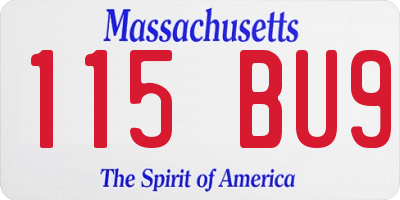 MA license plate 115BU9