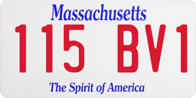 MA license plate 115BV1