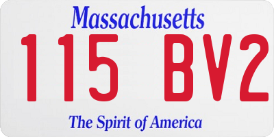 MA license plate 115BV2