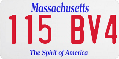 MA license plate 115BV4