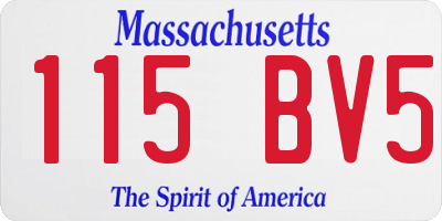 MA license plate 115BV5