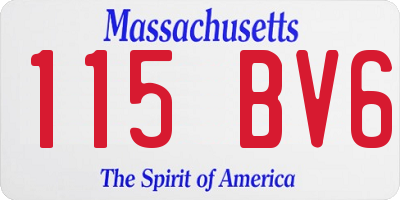 MA license plate 115BV6