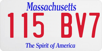 MA license plate 115BV7
