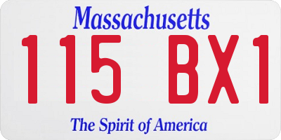 MA license plate 115BX1