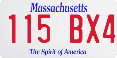 MA license plate 115BX4