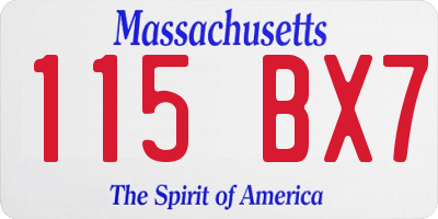 MA license plate 115BX7
