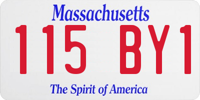 MA license plate 115BY1
