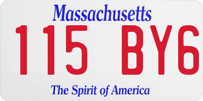 MA license plate 115BY6