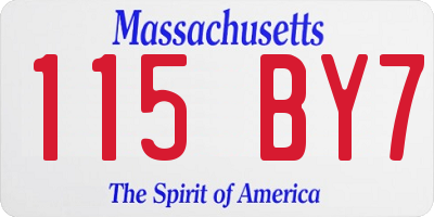 MA license plate 115BY7