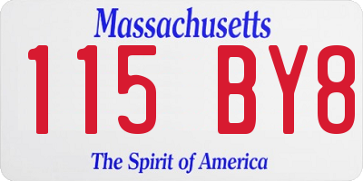 MA license plate 115BY8