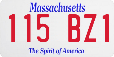 MA license plate 115BZ1