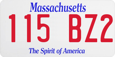 MA license plate 115BZ2
