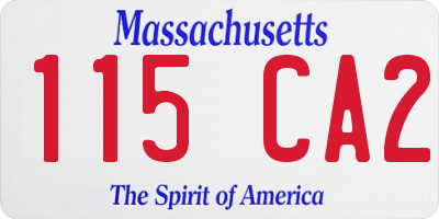 MA license plate 115CA2