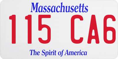 MA license plate 115CA6