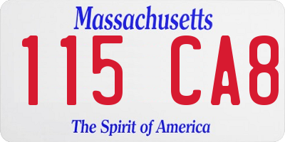 MA license plate 115CA8